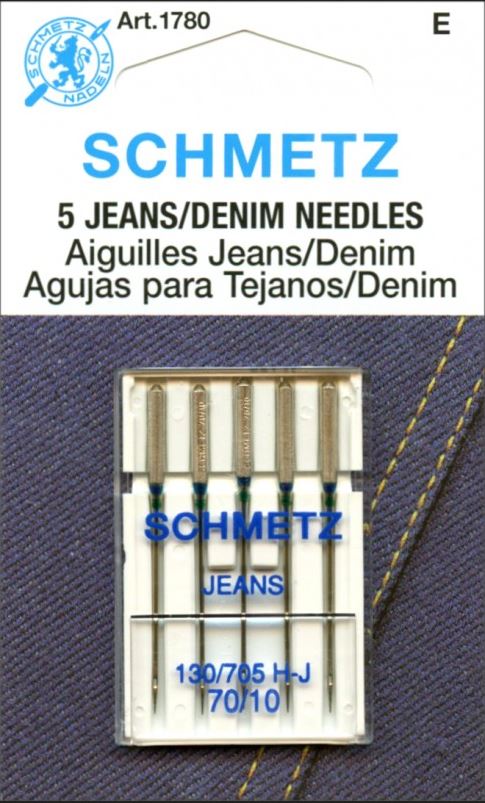 Schmetz 5pk Size 70/10 Jeans Denim Sewing Machine Needles 1780 130/705 –  World Weidner